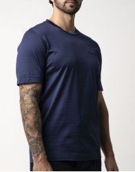 Castello d'Oro Navy Blue T-shirt 100% Cotton Regular Fit thumbnail 3